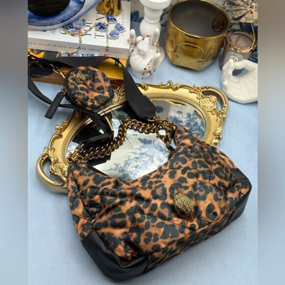 🆕 KURT GEIGER LONDON 🧿 NWOT Recycled Nylon Multi Crossbody Bag, Leopard Print - Picture 8 of 15